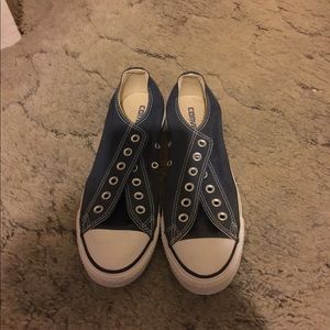 Navy blue Converse.